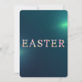 イースター金ゴールドフレームかわいい卵招待状 招待状 (裏面)