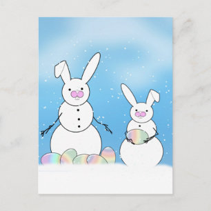 イースター雪だるまスノー シーズンポストカード