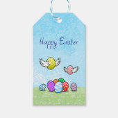 イースター飛んでいるエッグ ギフトタグ (正面)