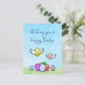 イースター飛んでいるエッグ シーズンポストカード (スタンド正面)