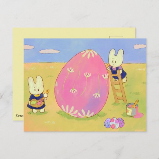 イースター飾のブンニー葉書 ポストカード (正面/裏面)