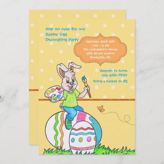 イースター飾エッグスパーティの招待状 招待状 (正面/裏面)