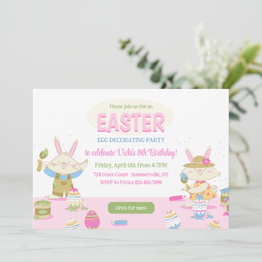 イースター飾エッグパーティの招待状 招待状 (スタンド正面)