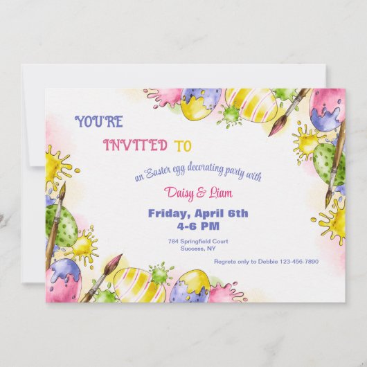イースター飾エッグパーティー 招待状 (正面)