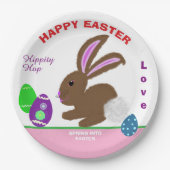 イースター飾バニー卵の名前 ペーパープレート (正面)