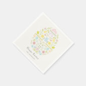 イースター飾卵のフローラの葉バニー スタンダードカクテルナプキン (角)