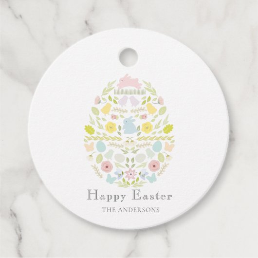 イースター飾卵のフローラの葉バニー フェイバータグ (正面)