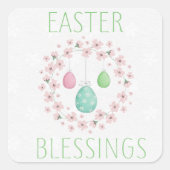 イースター飾恵み卵フローラリース スクエアシール (正面)