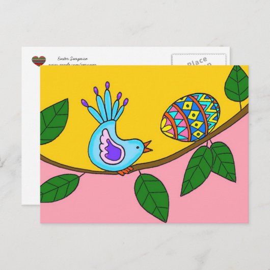 イースター驚きのウクライナの民芸 シーズンポストカード (正面/裏面)