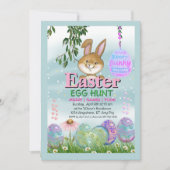 イースター魅力的エッグ狩り水彩 招待状 (正面)