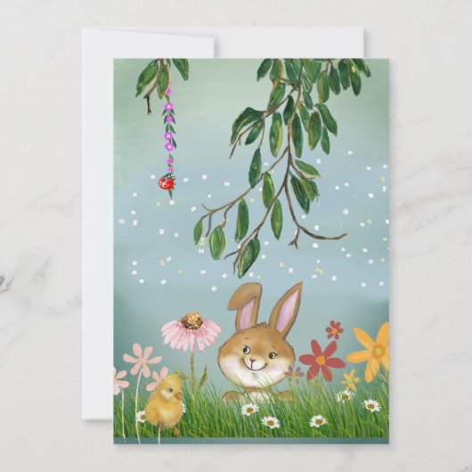 イースター魅力的エッグ狩り水彩 招待状 (裏面)