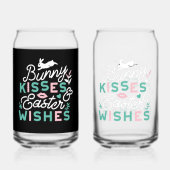 イースター魅力的タイポグラフィバニーイースター ガラス缶 (正面)