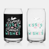 イースター魅力的タイポグラフィバニーイースター ガラス缶 (裏面)