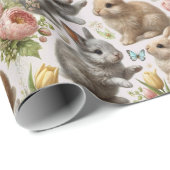 イースター魅力的バニーラッピング紙 ラッピングペーパー (ロールコーナー)