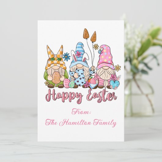 イースター魅力的格言と花模様 シーズンカード (スタンド正面)