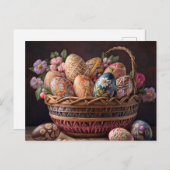 イースター鮮やかエッグのフェスティバルバスケット ポストカード (正面/裏面)