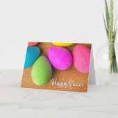 イースター鮮やか卵を着色した人のためのハッピーイースター シーズンカード (正面)
