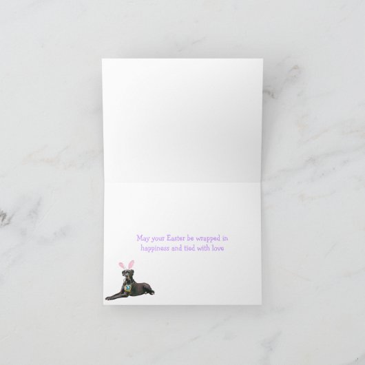 イースター黒いグレートデーン シーズンカード (内部)