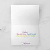 イースター1枚のバスケットカードに卵を置く時間okだけ シーズンカード (内部)