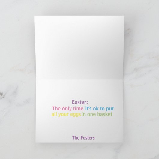 イースター1枚のバスケットカードに卵を置く時間okだけ シーズンカード (内部)