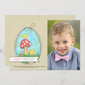 イースター2羽のひよこの写真カード シーズンカード (正面/裏面)