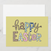 イースター2025 かわいい花のウサギ 春のレオパード シーズンカード (正面/裏面)