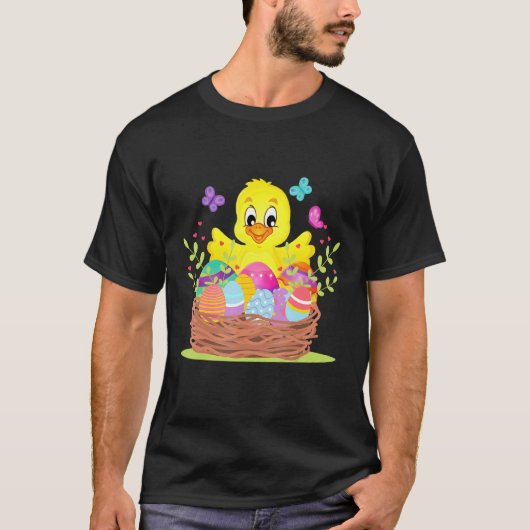 イースター かわいいひよこ キッズ 男の子 Tシャツ (正面)