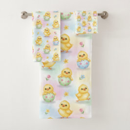イースター かわいいひよこ 水彩 バスタオルセット