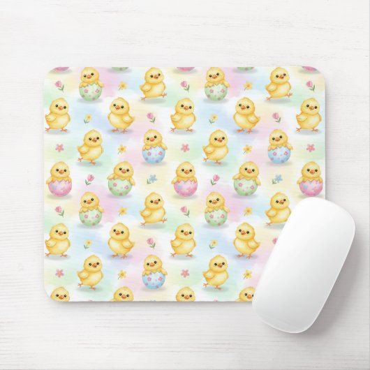 イースター かわいいひよこ 水彩 マウスパッド (マウス)
