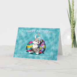 イースター – かわいいバニーと卵 シーズンカード