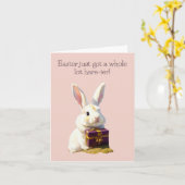 イースター かわいい ウサギ イラスト グリーティング カード (黄色い花)