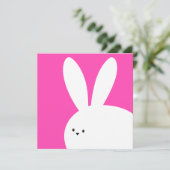 イースター かわいい 白い ウサギ カード (スタンド正面)
