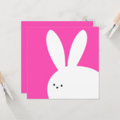 イースター かわいい 白い ウサギ カード (正面/裏面インサイチュ)