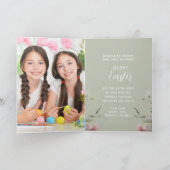 イースター かわいい 花 うさぎ ウサギの写真 カード (内部)