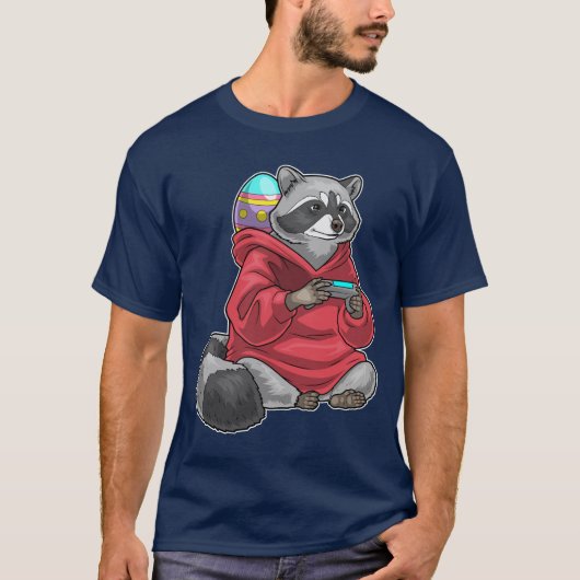 イースター たぬき ゲーマー Tシャツ (正面)