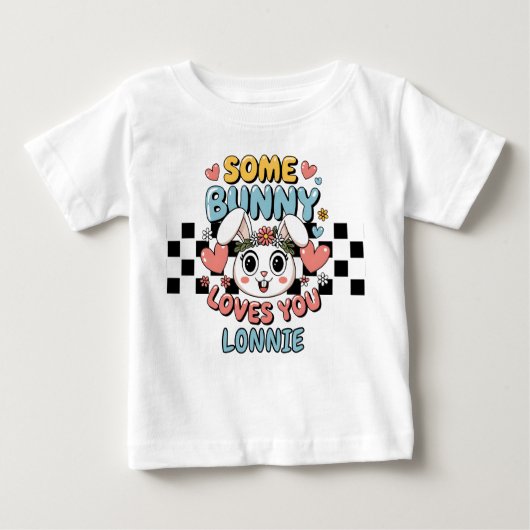 イースター だれかのウサギが好きよ 幼児用Tシャツ ベビーTシャツ (正面)