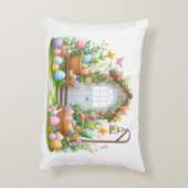 イースター アクセント ピロー – ウサギと卵の春の装飾 (裏面(縦))