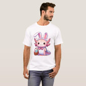 イースター アホロートル うさぎ 耳 たまご Tシャツ (正面フル)