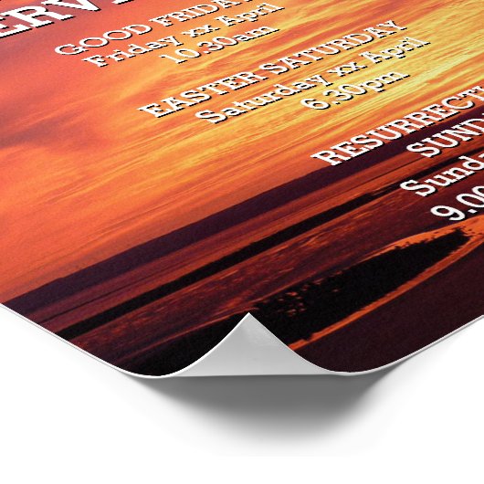イースター・イエスが教会の礼拝を復活カスタマイズした ポスター (角)
