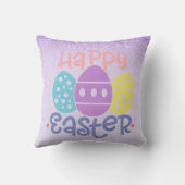 イースター イエロー卵 パープル 春 クッション (裏面)