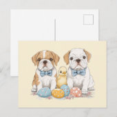 イースター・イングリッシュ・ブルドッグ シーズンポストカード (正面/裏面)