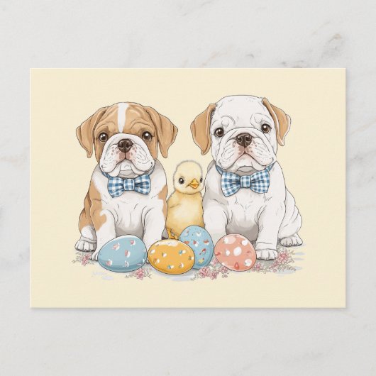 イースター・イングリッシュ・ブルドッグ シーズンポストカード (正面)