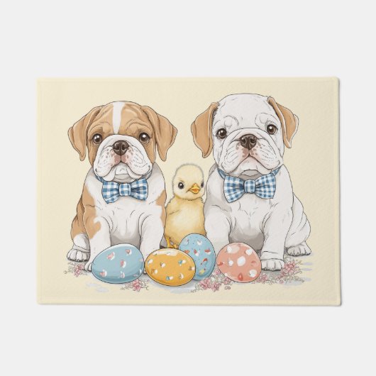 イースター・イングリッシュ・ブルドッグ ドアマット (正面)