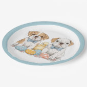 イースター・イングリッシュ・ブルドッグ ペーパープレート (アングル)