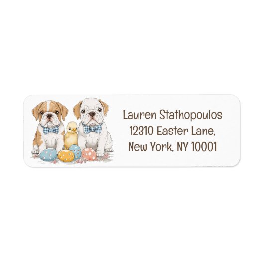 イースター・イングリッシュ・ブルドッグ ラベル (正面)