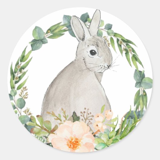 イースター、イースターラベル、バニーラベル ラウンドシール (正面)