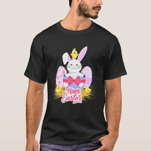 イースター＆ウサギとニワトリの卵 Tシャツ (正面)
