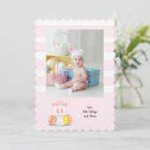 イースター ウサギの写真カード 招待状 (スタンド正面)