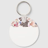 イースター ウサギの古典的なパターン レトロ ヴィンテージ キーホルダー (正面)