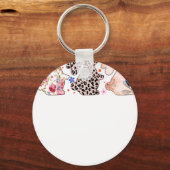 イースター ウサギの古典的なパターン レトロ ヴィンテージ キーホルダー (正面)